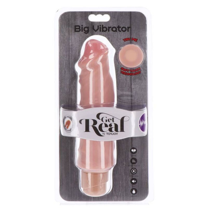 GET REAL - VIBRADOR GRANDE DE DUAL DENSIDADE 20.5 CM PELE