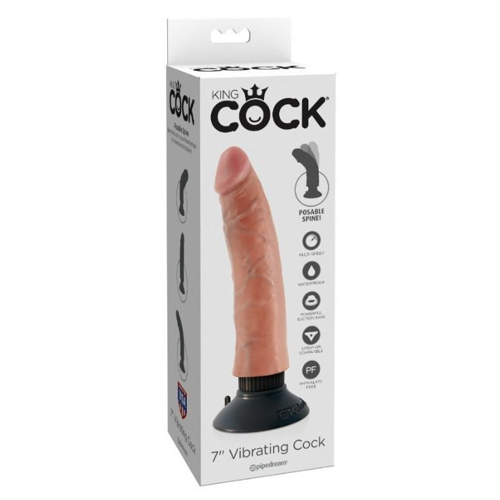 KING COCK - VIBRADOR DILDO 17.78 CM NATURAL