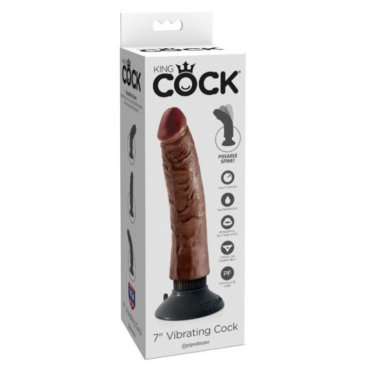KING COCK - GALO VIBRANTE MARROM 17.78 CM