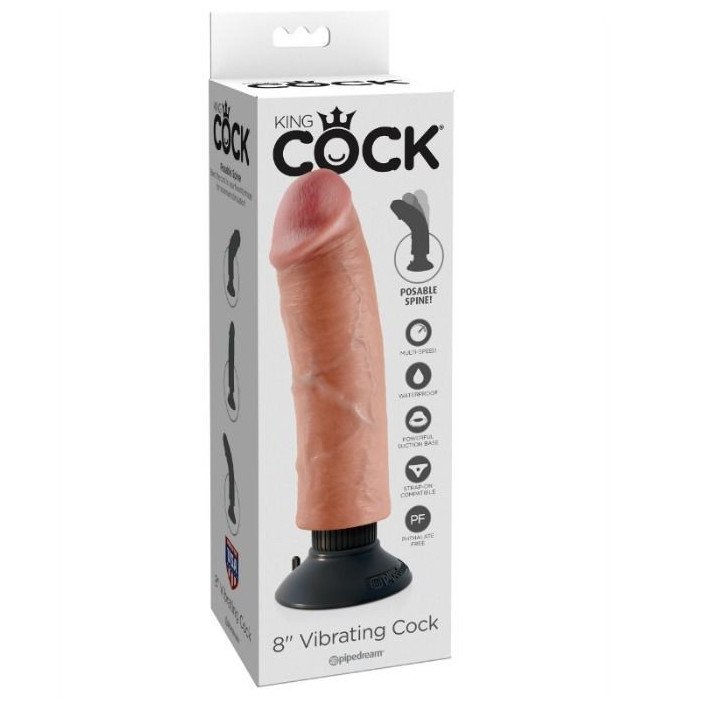 KING COCK - VIBRADOR DILDO 20.32 CM NATURAL