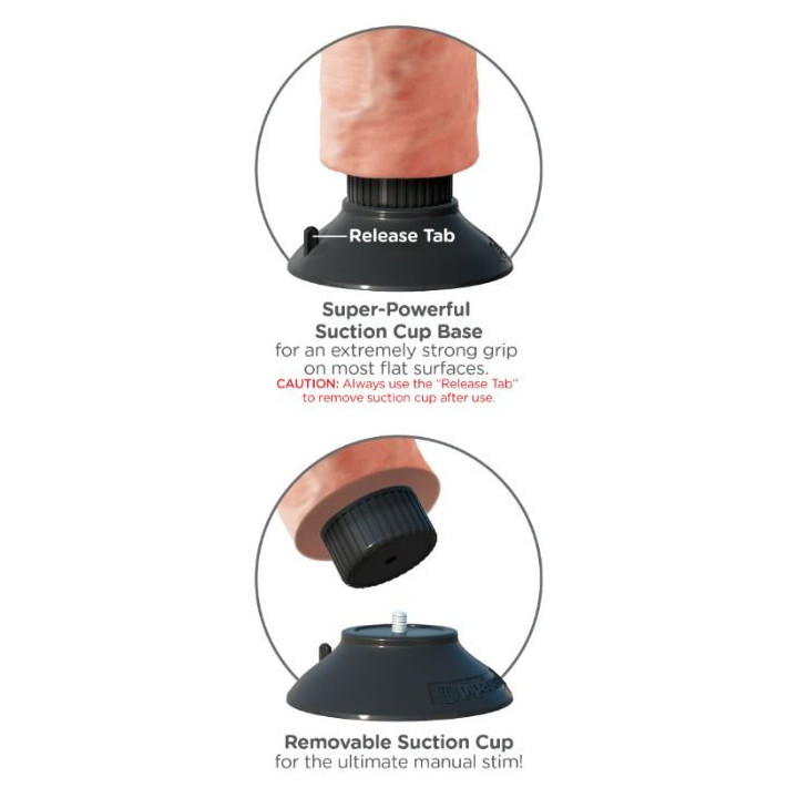 KING COCK - DILDO VIBRADOR COM TESTÍCULOS 17.78 CM NATURAL