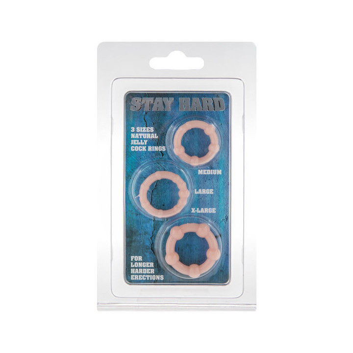 SEVEN CREATIONS - CONJUNTO DE TRÊS ANÉIS DE PÉNIS DE PELE