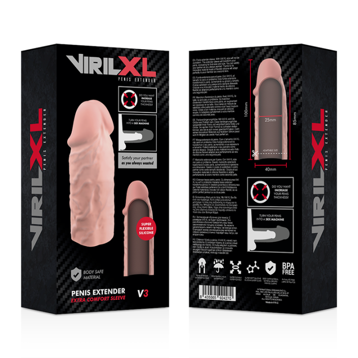 VIRILXL - EXTENSÃO DE PÊNIS NATURAL DE SILICONE LÍQUIDO V3