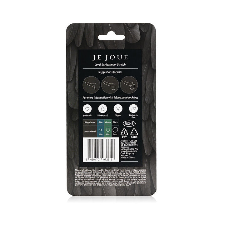 JE JOUE - ANEL DE GALO DE SILICONE DE ESTICAO MXIMA - PRETO