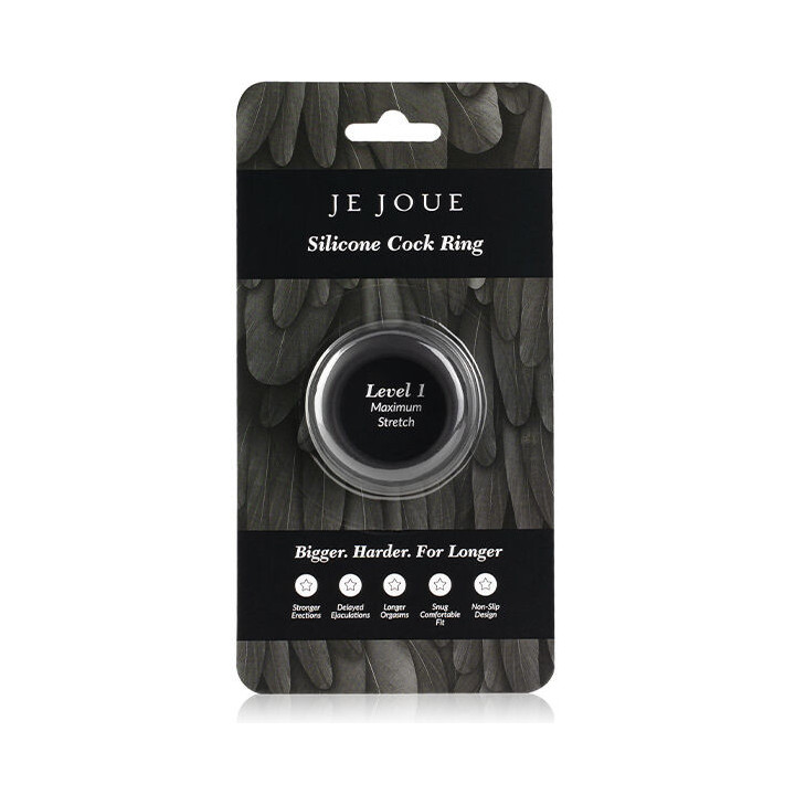 JE JOUE - ANEL DE GALO DE SILICONE DE ESTICAO MXIMA - PRETO