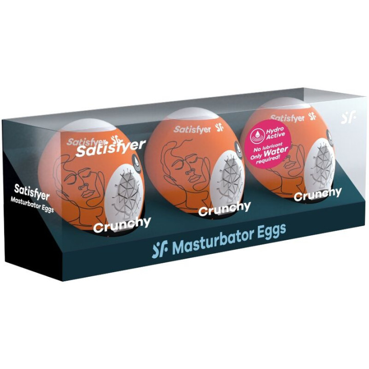 SATISFYER - 3 OVOS MASTURBADORES NAUGHTY. SAVAGE & CRUNCHY