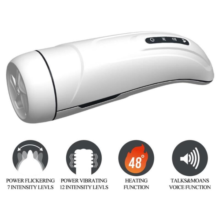 PRETTY LOVE - MASTURBADOR MASCULINO MARISSA VIBRAÇÃO. CALOR. VOZ E SUCÇÃO