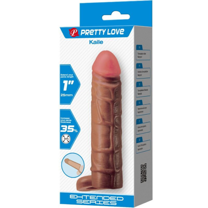 PRETTY LOVE - MANGA PENIS KAILE COM EXTENSÃO DE 2.5 CM MULATO
