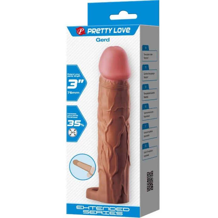 PRETTY LOVE - MANGA PENIS GERD COM EXTENSÃO DE 7.6 CM MULATO