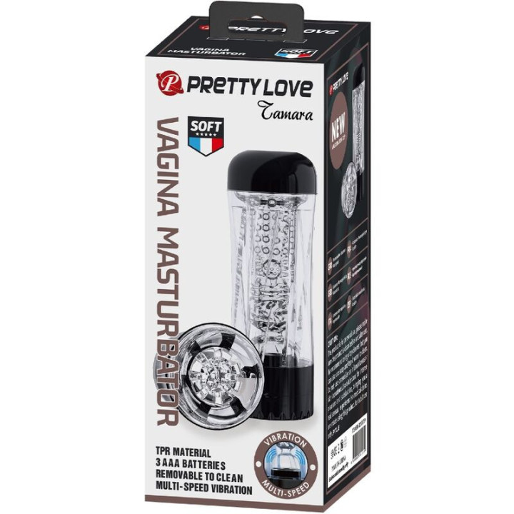 PRETTY LOVE - TAMARA MASTURBADOR MASCULINO MULTI-VELOCIDADE VIBRADOR PRETO