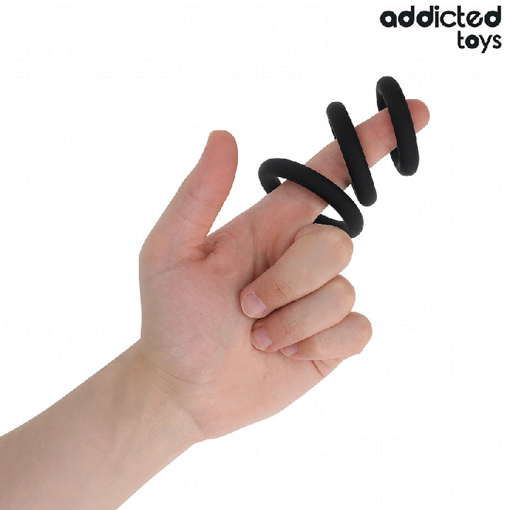 ADDICTED TOYS - CONJUNTO DE ANÉIS DE SILICONE MODELO 1