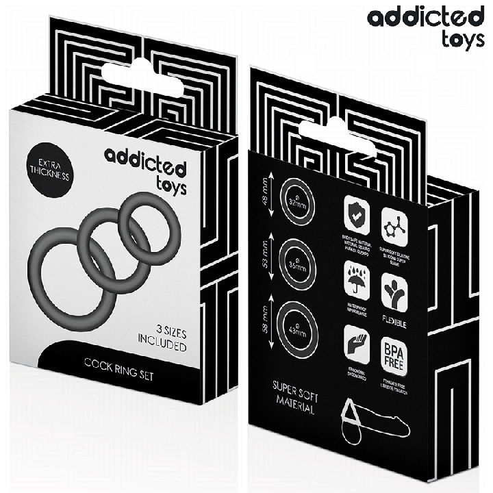 ADDICTED TOYS - CONJUNTO DE ANÉIS DE SILICONE MODELO 1