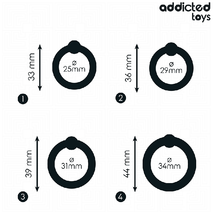 ADDICTED TOYS - CONJUNTO DE ANÉIS DE SILICONE DE PRESSÃO