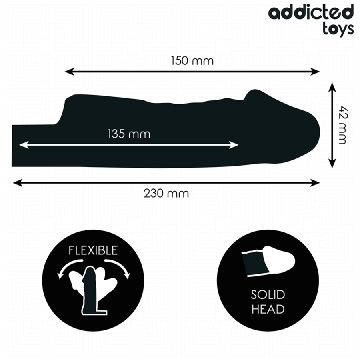 ADDICTED TOYS - EXTENSÃO DE PÊNIS TRANSPARENTE TAMANHO S 23 CM