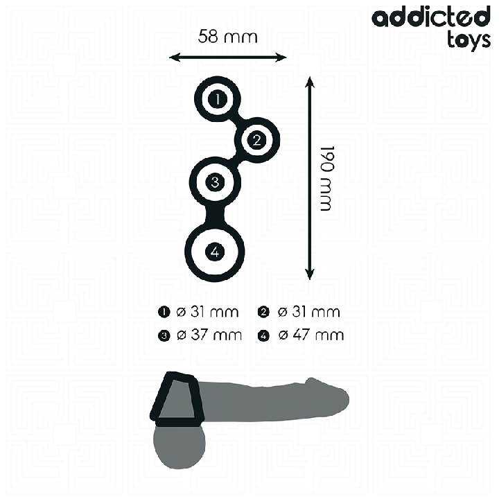 ADDICTED TOYS - ANEL PARA PÊNIS COM DIVISORES PARA TESTÍCULOS