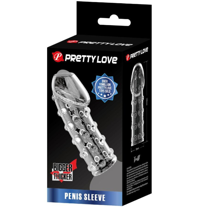 PRETTY LOVE - MANGA PARA PÊNIS APERTADA E VOLUMOSA TRANSPARENTE