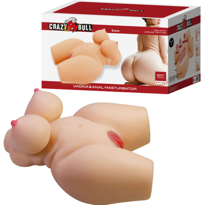 CRAZY BULL - GRACE TRONCO FEMININO REALISTA VAGINA E ANAL 7.5 KG