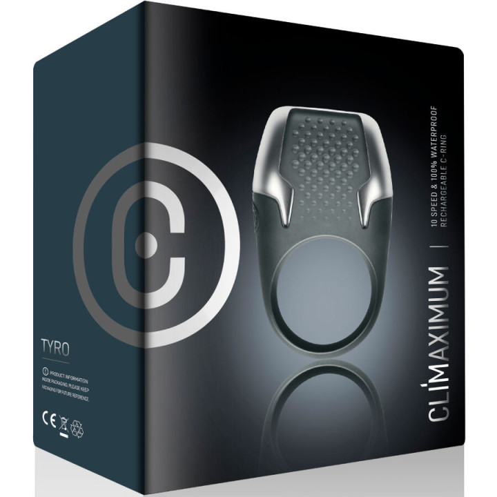 CLIMAXIMUM - ANEL VIBRATÓRIO PARA PÉNIS TYRO COM LUZES DE LED