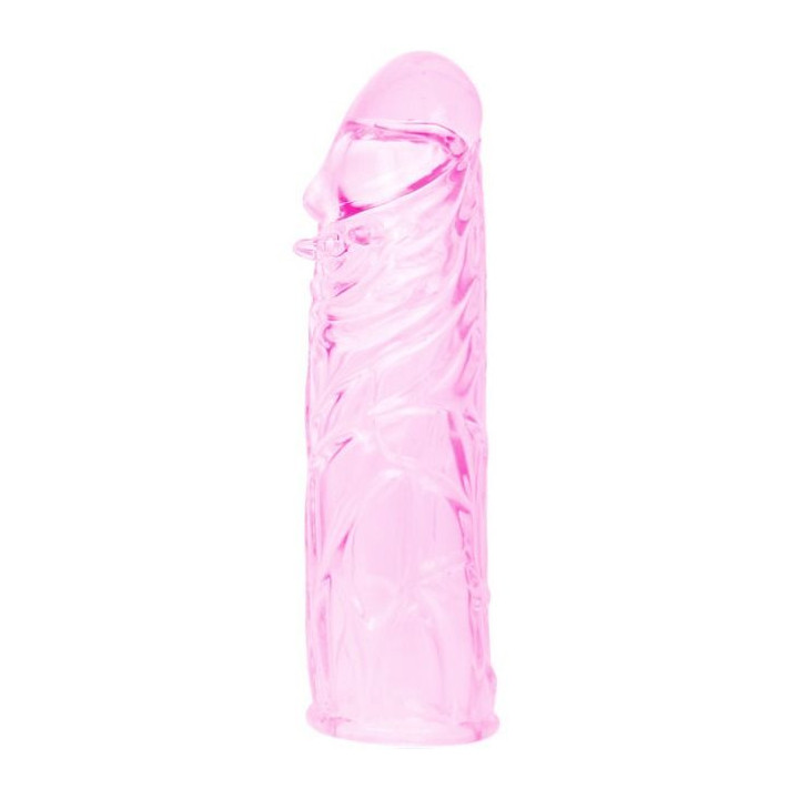BAILE - CAPA PARA O PÉNIS EM SILICONE ESTIMULANTE ROSA 13 CM