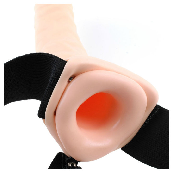 FETISH FANTASY SERIES - 19 CM VIBRATÓRIO OCO STRAP-ON MARROM