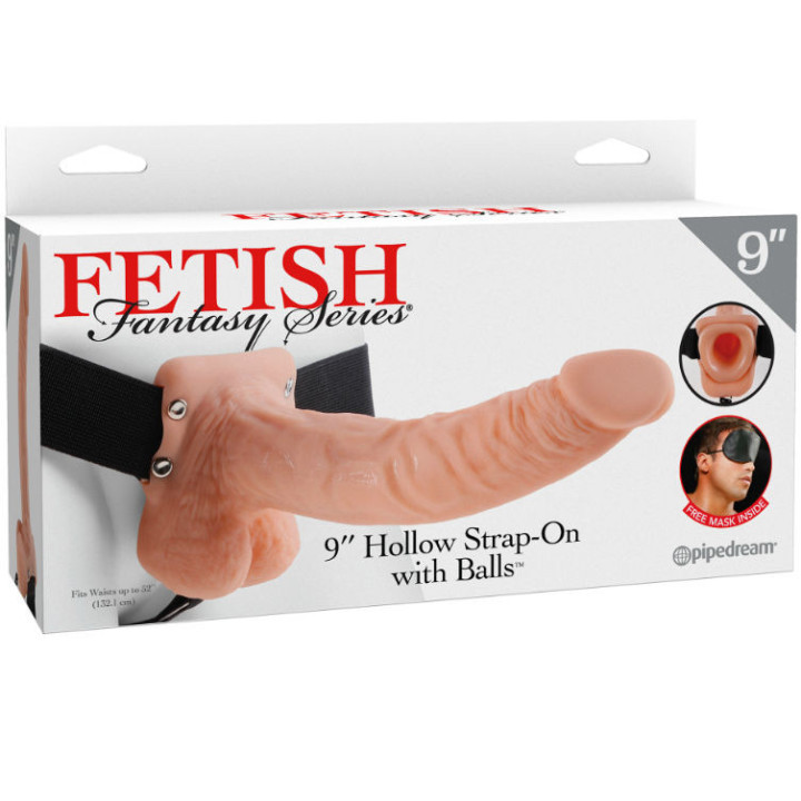 FETISH FANTASY SERIES - 9 STRAP-ON OCO COM BOLAS 22.9CM CARNE