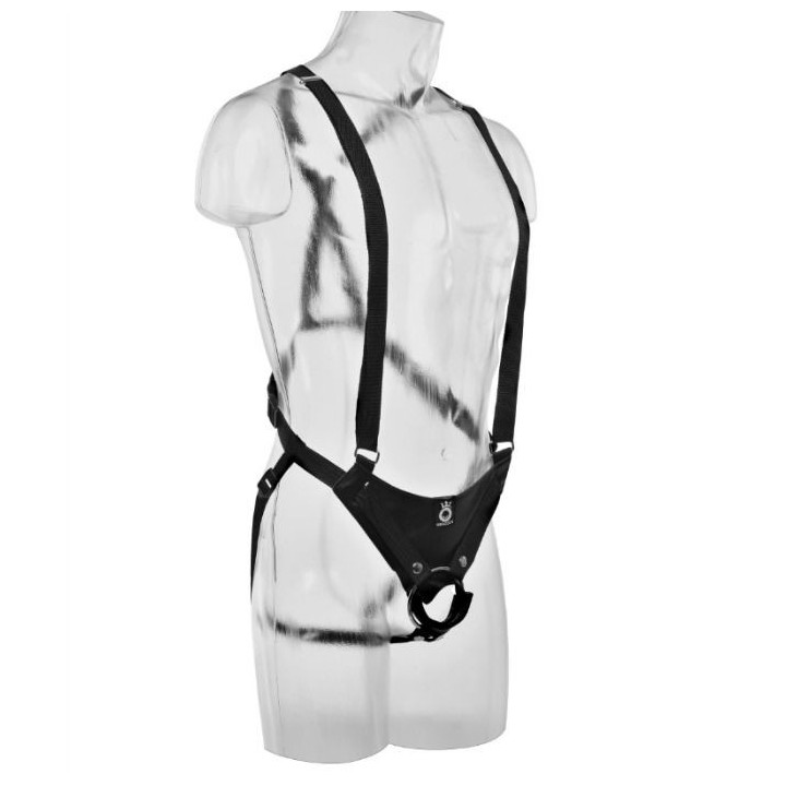 KING COCK - SISTEMA DE SUSPENSÃO 30.5 CM HOLLOW STRAP-ON - CARNE
