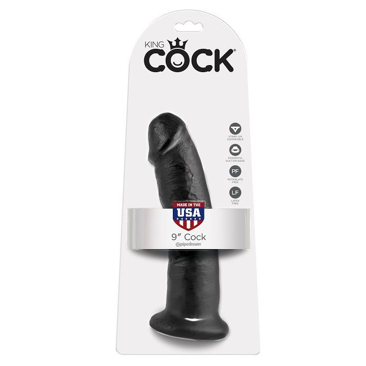 KING COCK - 9 DILDO PRETO 22.9 CM