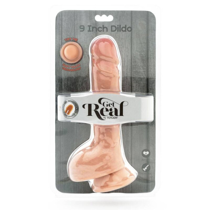 GET REAL - DILDO DUAL DENSITY 25.5 CM BOLAS PELE