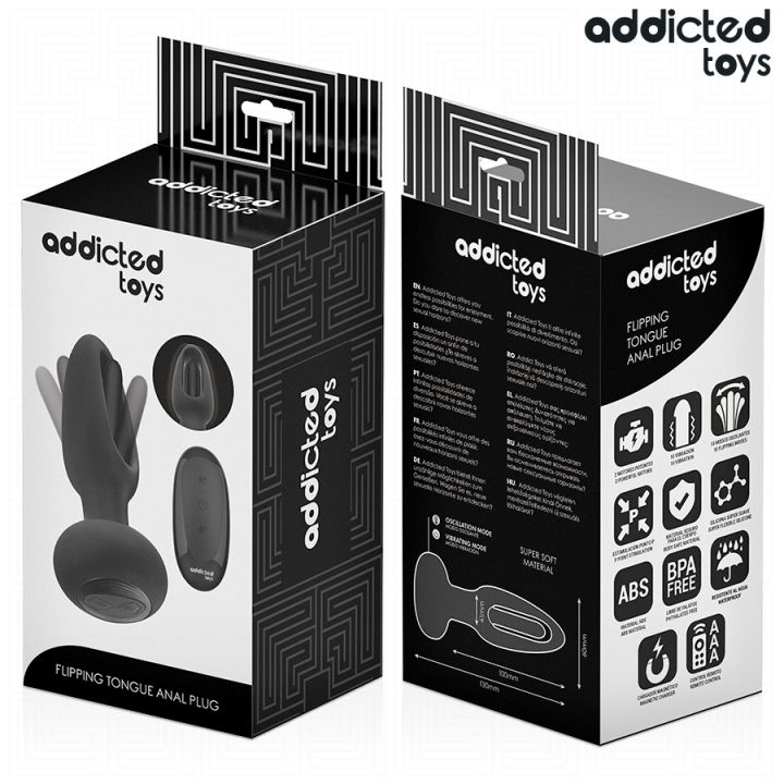 ADDICTED TOYS - PLUG ANAL COM LÍNGUA VIBRATÓRIA E CONTROLE REMOTO