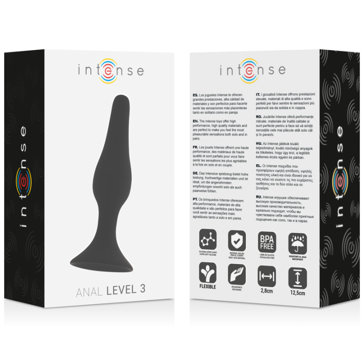 INTENSE - ANAL NÍVEL 3 12.5CM PRETO