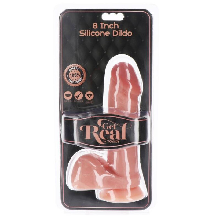 GET REAL - DILDO DE SILICONE 20.5 CM W BOLAS PELE