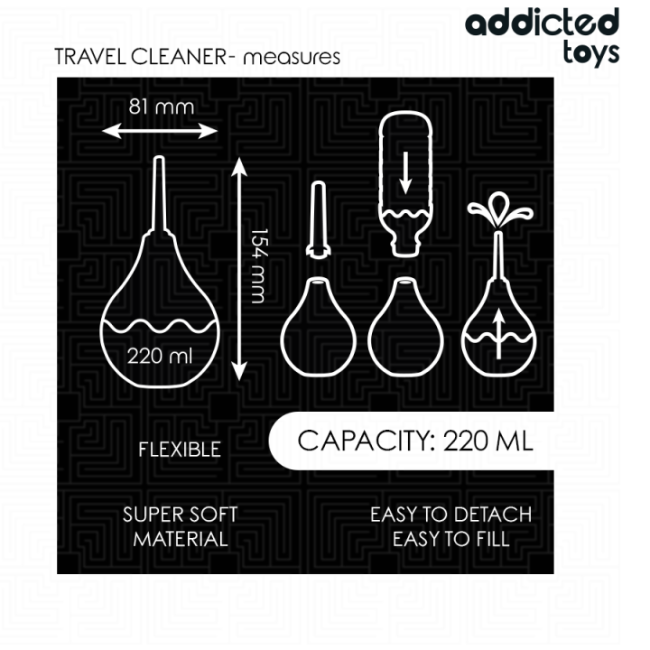 ADDICTED TOYS - LIMPADOR ANAL DE VIAGEM TAMANHO L 220 ML