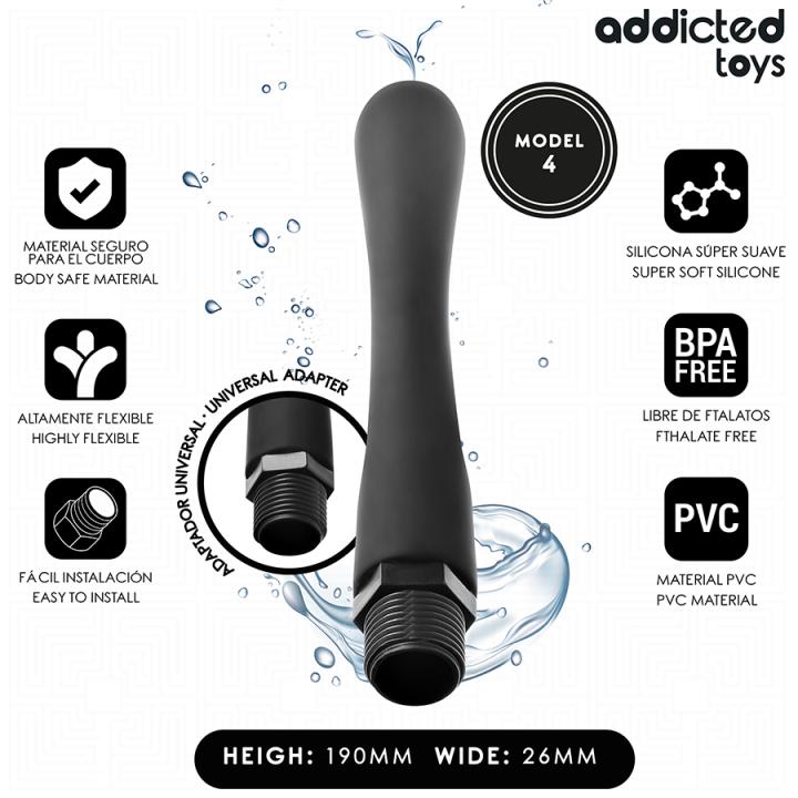 ADDICTED TOYS - LIMPADOR ANAL COM ADAPTADOR UNIVERSAL MODELO 4