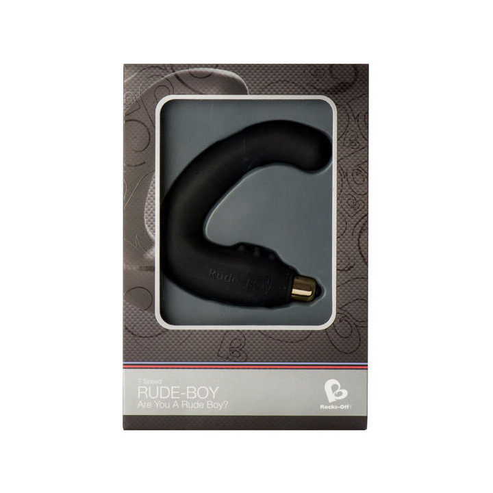 ROCKS-OFF - RUDE-BOY MASCULINO G-SPOT MASSAGER 7 V PRETO
