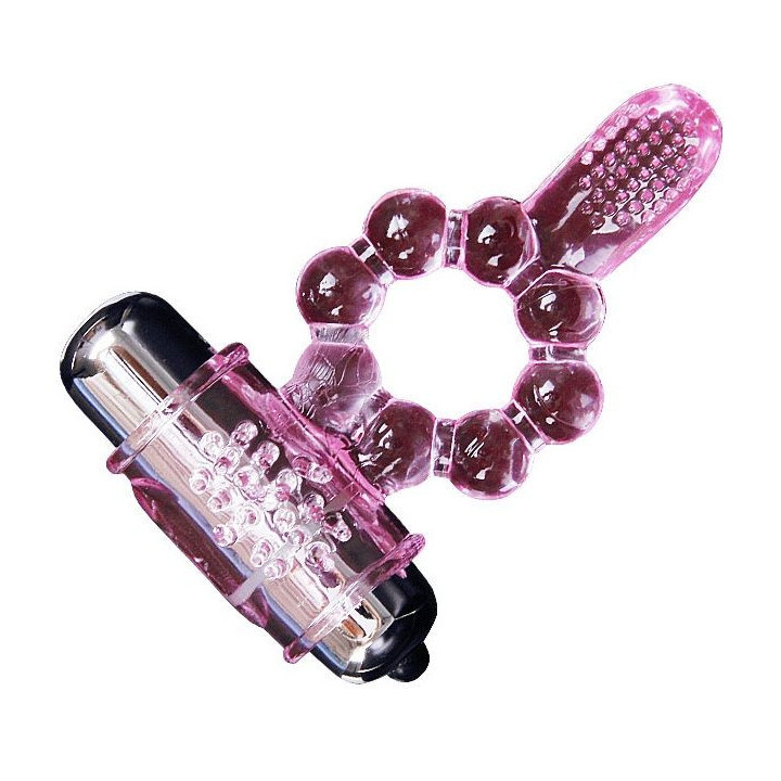 BAILE - ANEL DE SILICONE 10 RITMOS DE LÍNGUA COM VIBRAO ROSA