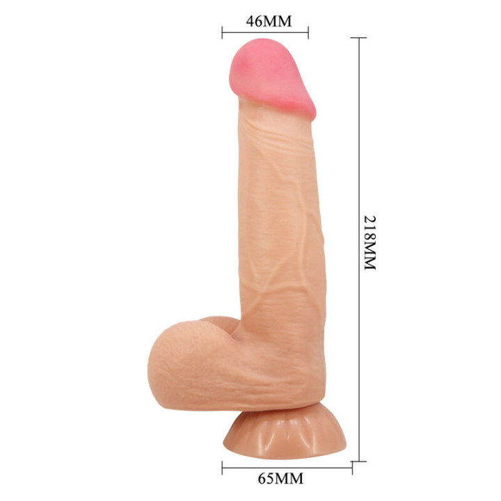 PRETTY LOVE - SÉRIE SLIDING SKIN DILDO REALÍSTICO COM VENTOSA DESLIZANTE PELE 21.8 CM