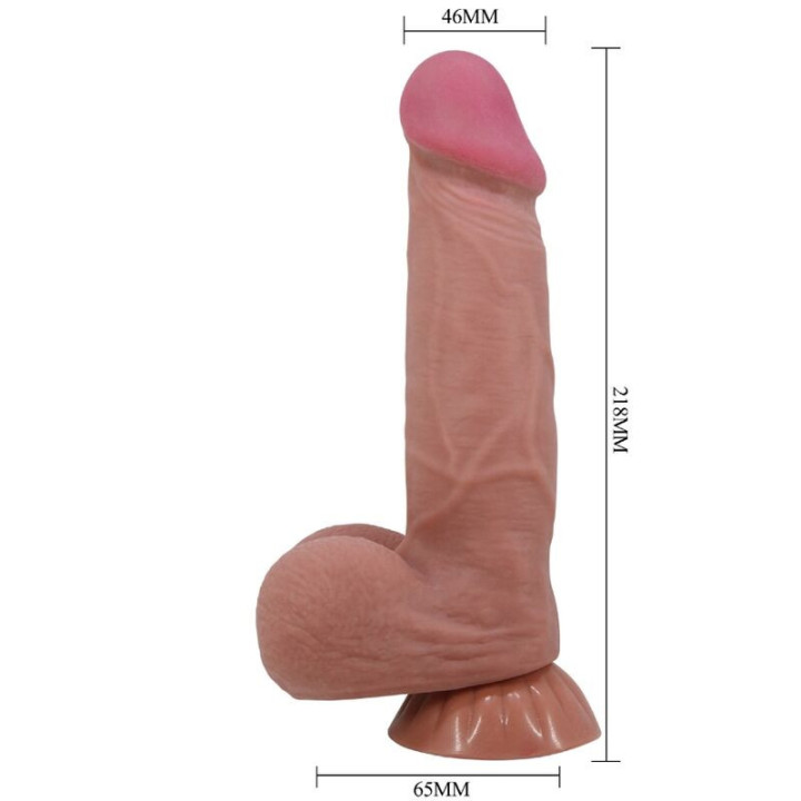 PRETTY LOVE - SÉRIE DESLIZANTE DILDO REALÍSTICO COM VENTOSA DESLIZANTE DE PELE MARROM 21.8 CM