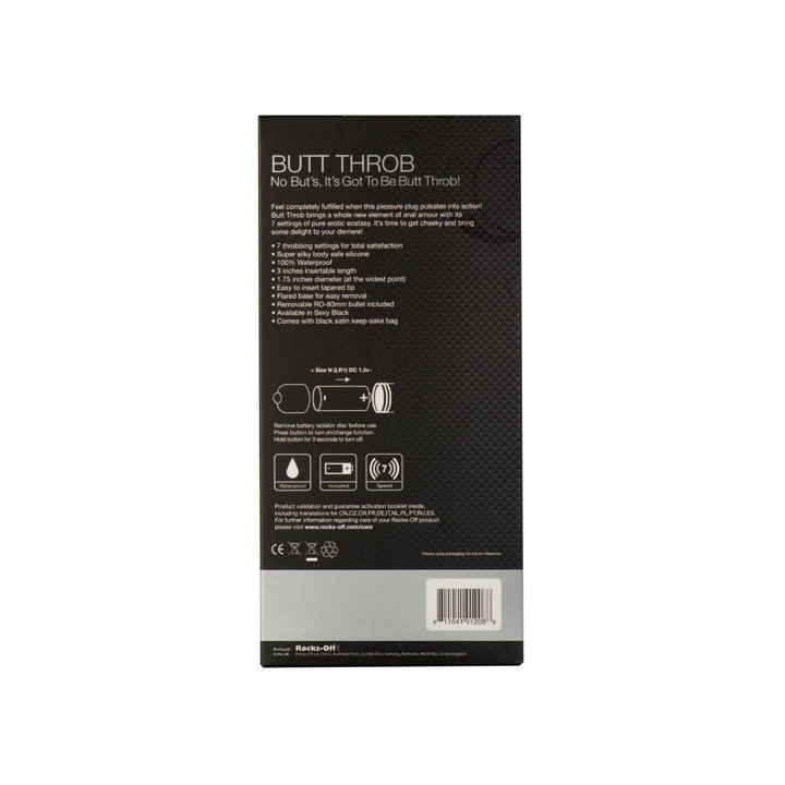 ROCKS-OFF - ESTIMULADOR BUTT THROB P-POINT 7 VELOCIDADES PRETO