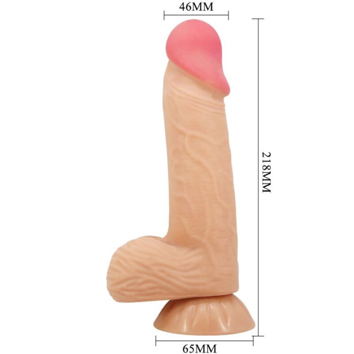 PRETTY LOVE - SÉRIE SLIDING SKIN DILDO REALÍSTICO COM VENTOSA DESLIZANTE PELE 20.6 CM