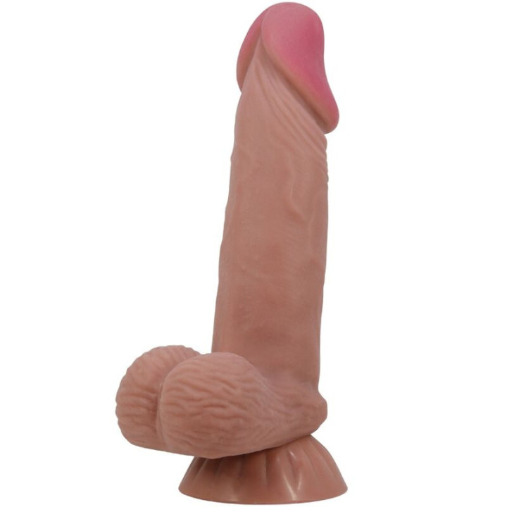 PRETTY LOVE - SÉRIE SLIDING SKIN DILDO REALÍSTICO COM VENTOSA DESLIZANTE PELE MARROM 19.4 CM