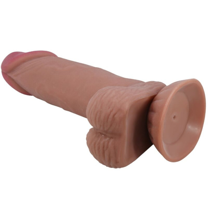 PRETTY LOVE - SÉRIE SLIDING SKIN DILDO REALÍSTICO COM VENTOSA DESLIZANTE PELE MARROM 19.4 CM