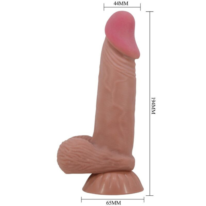 PRETTY LOVE - SÉRIE SLIDING SKIN DILDO REALÍSTICO COM VENTOSA DESLIZANTE PELE MARROM 19.4 CM