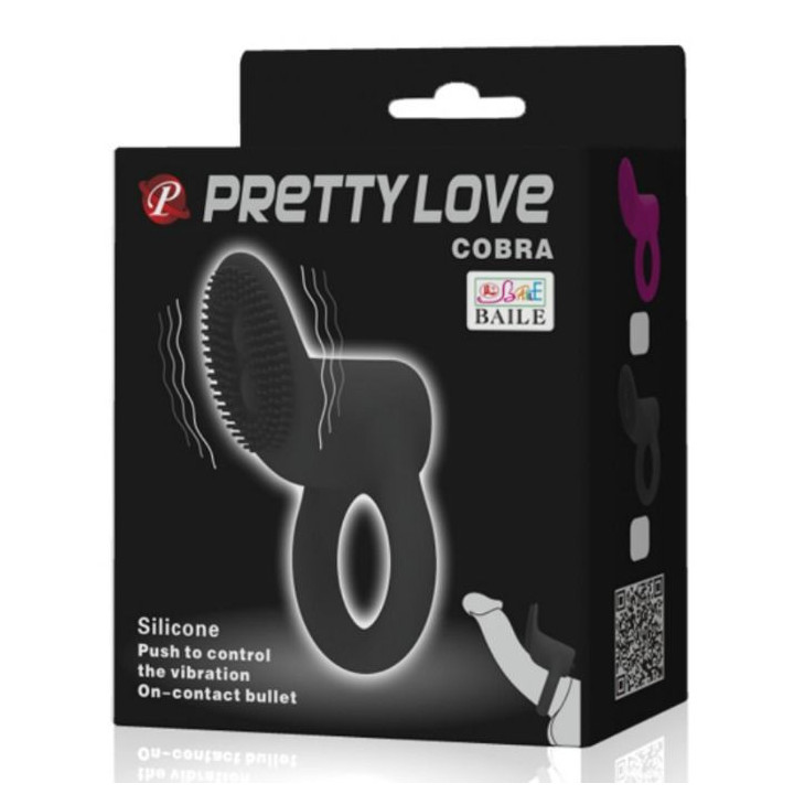 PRETTY LOVE - COBRA ANEL VIBRADOR PRETO