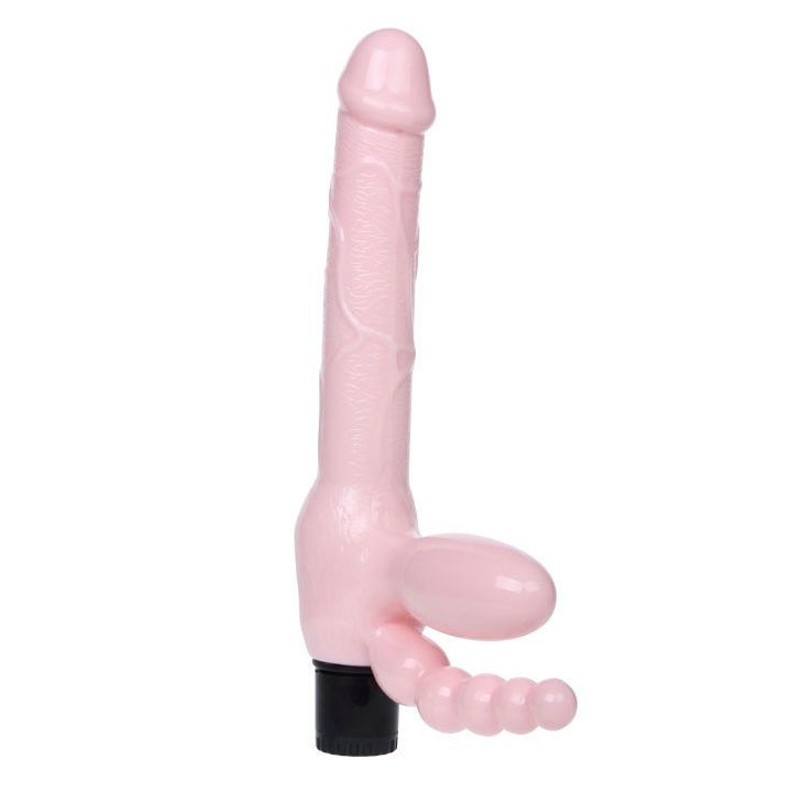 BAILE - ARNÊS SEM CORDA TPR COM VIBRAO E ESTIMULAO ANAL 25.4 CM