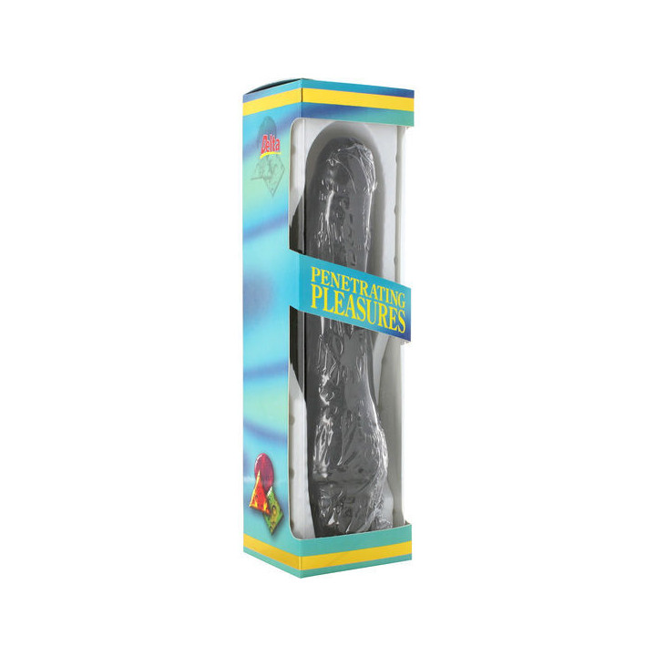 SEVEN CREATIONS - VIBRADOR VINIL P-SHAPE PÊNIS PRETO 20 CM