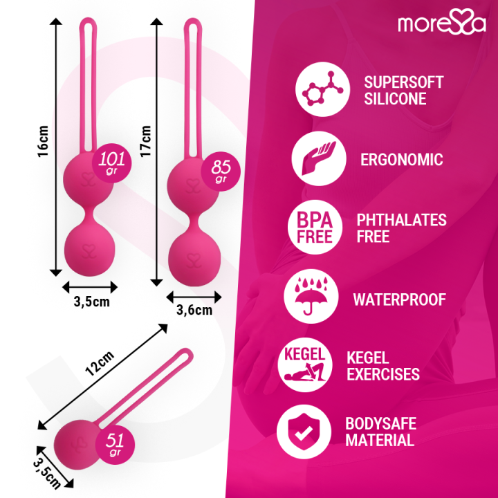 MORESSA - CONJUNTO OSIAN PREMIUM SILICONE ROSA (Osian One - 51 g | Osian Two - 101 g | Osian Three 85 g)