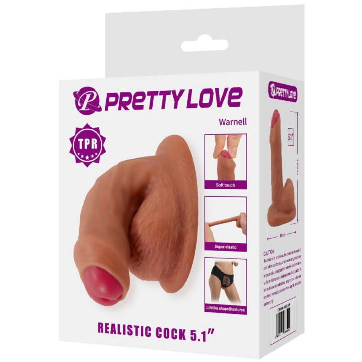PRETTY LOVE - WARNELL DILDO ULTRA REALISTA E ELÁSTICO 9.5 CM MULATO