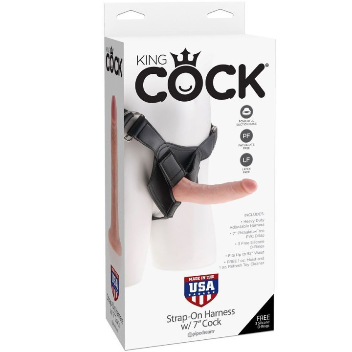 KING COCK - HARNESS COM PÊNIS REALISTA 17.8 CM