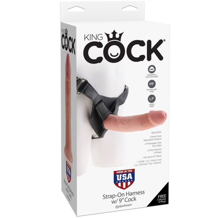 KING COCK - HARNESS COM PÊNIS NATURAL REALISTA 22.9 CM