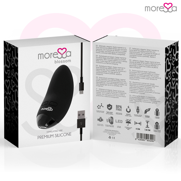 MORESSA - VIBRADOR BLOSSOM PRETO